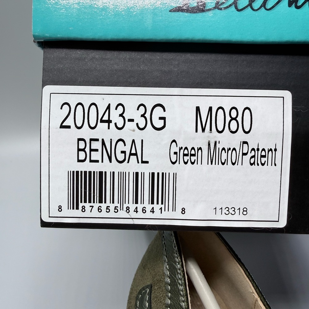 Bellini “Bengal” Green Micro Patent & Suede Heels – Size 8 - Picture 6 of 6